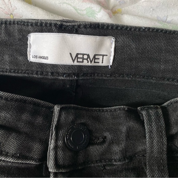 Vervet Los Angeles Black Distressed Raw Hem Skinny Jeans - Picture 12 of 17